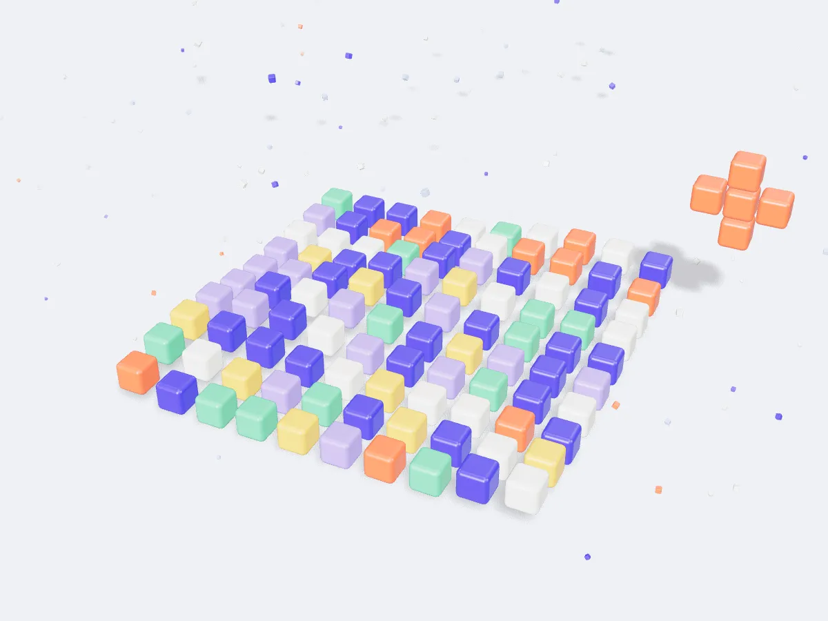 100+ people, drawn in blocks