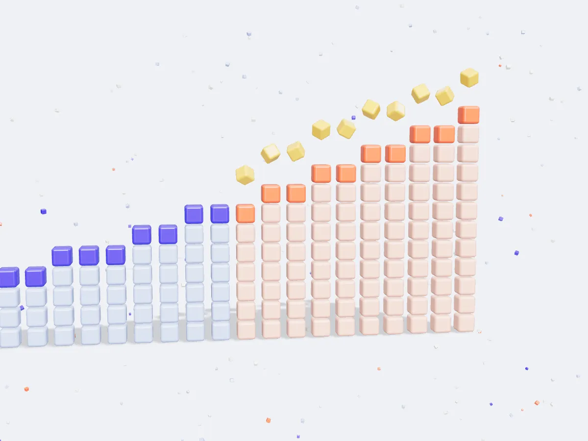 10 records in a row, drawn in blocks