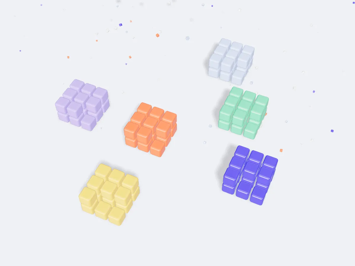 Six states, drawn in blocks